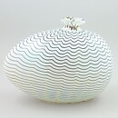 Bertil Vallien (Aphrodite 1985) White/Black Swelling Vase 26 cm