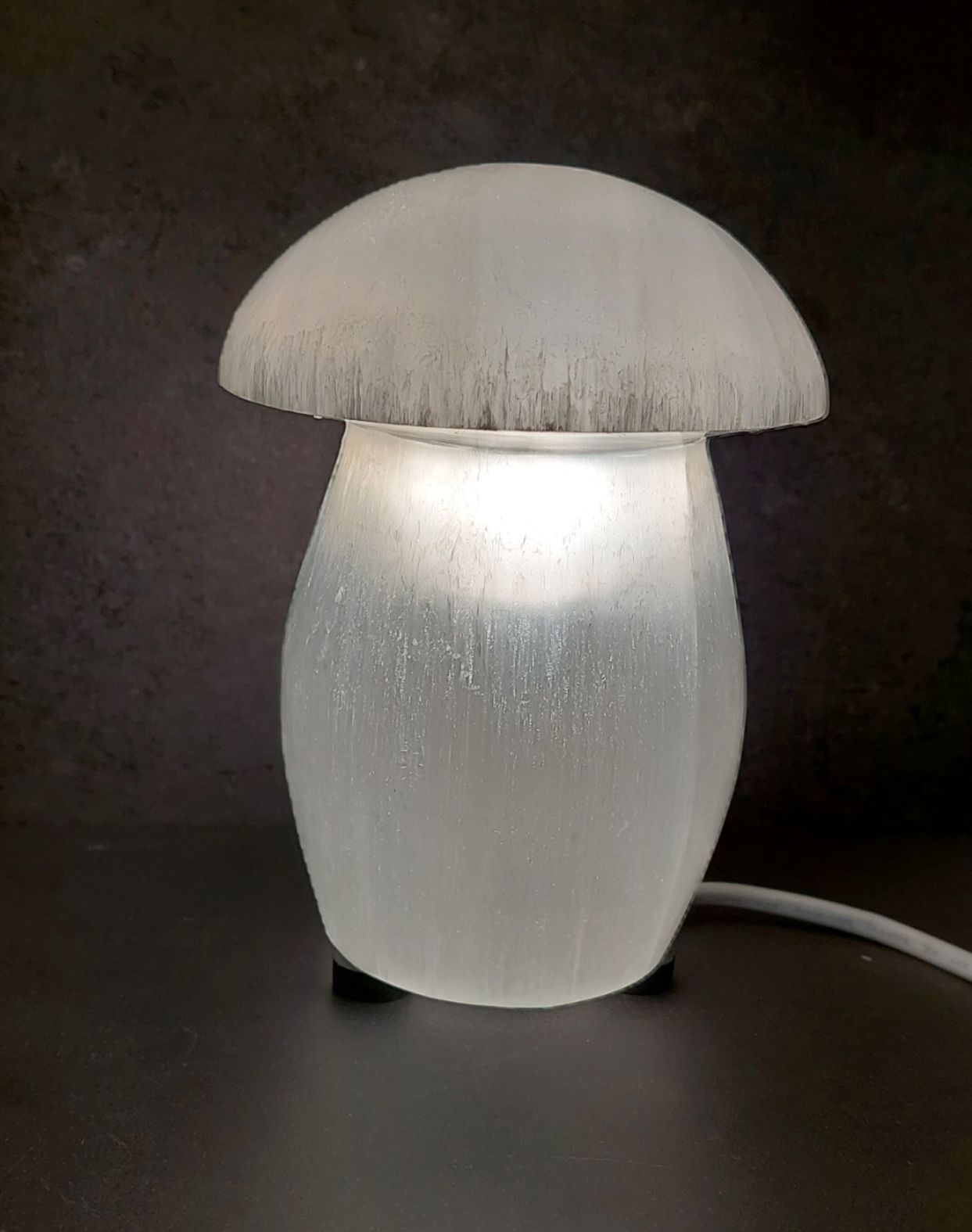 Selenit Svamp Lampa med elsladd - 15cm