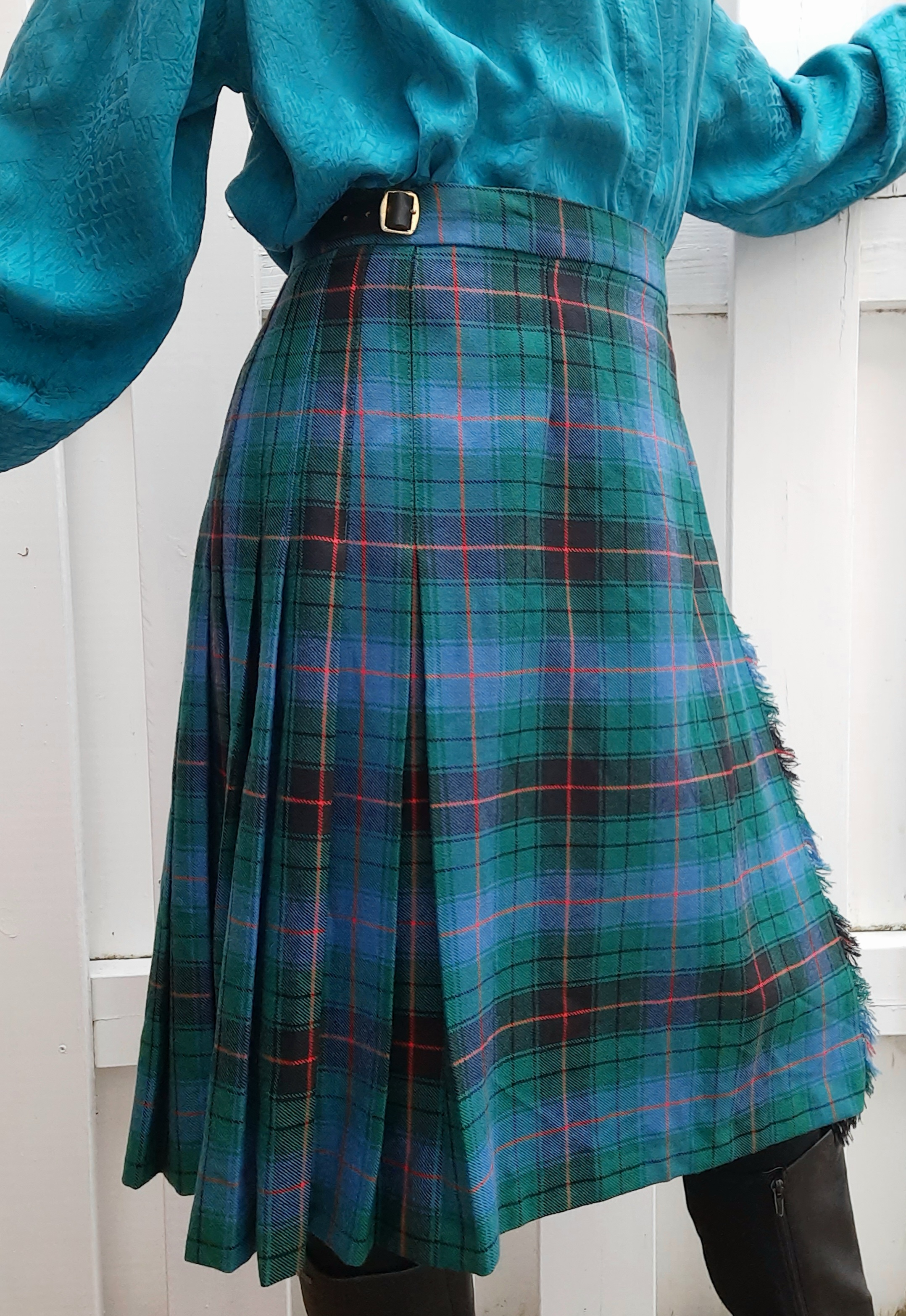 James Pringle weavers kilt rutig kjol med veck ca storlek M-L, Vintage - 5