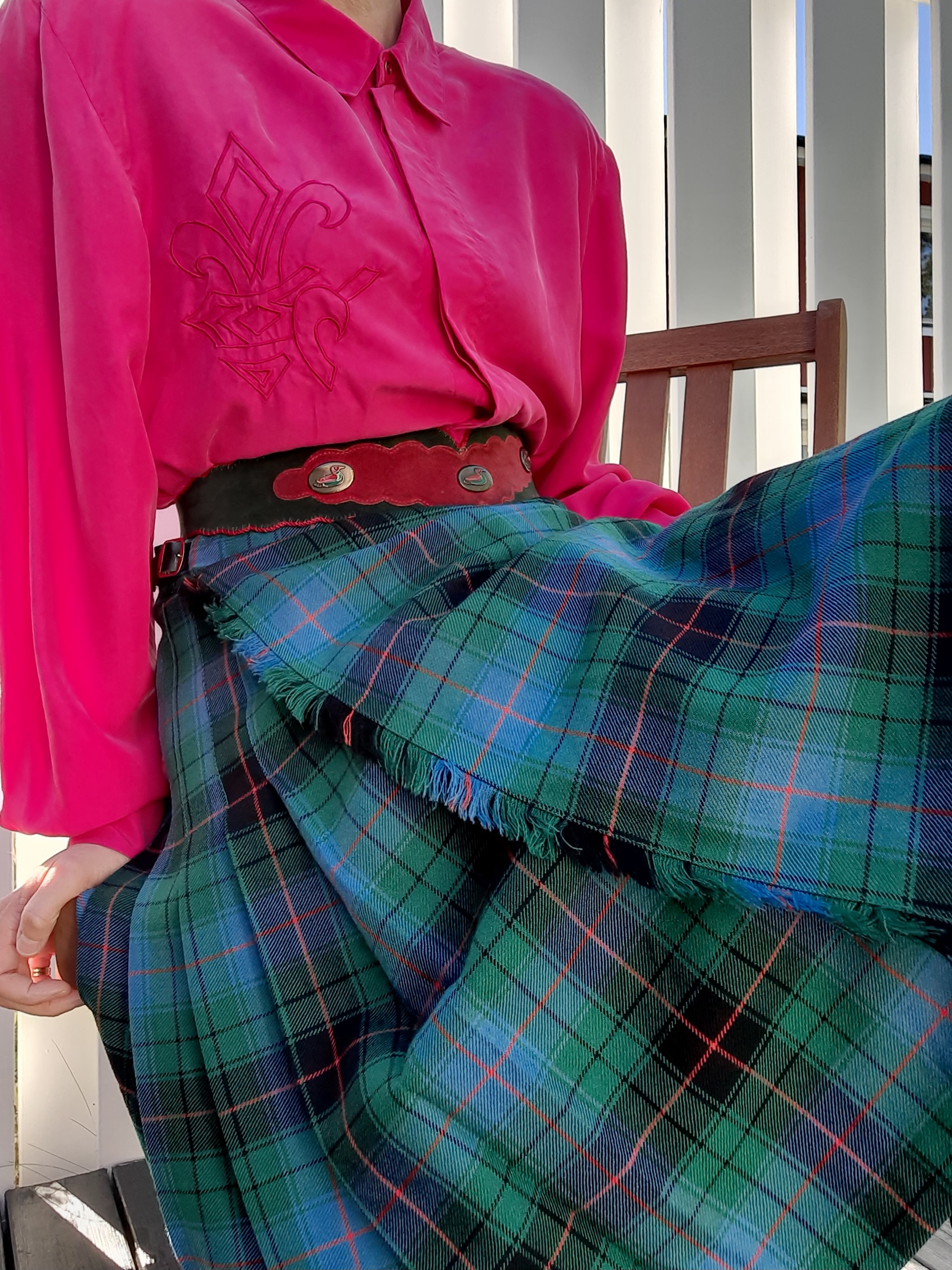 James Pringle weavers kilt rutig kjol med veck ca storlek M-L, Vintage