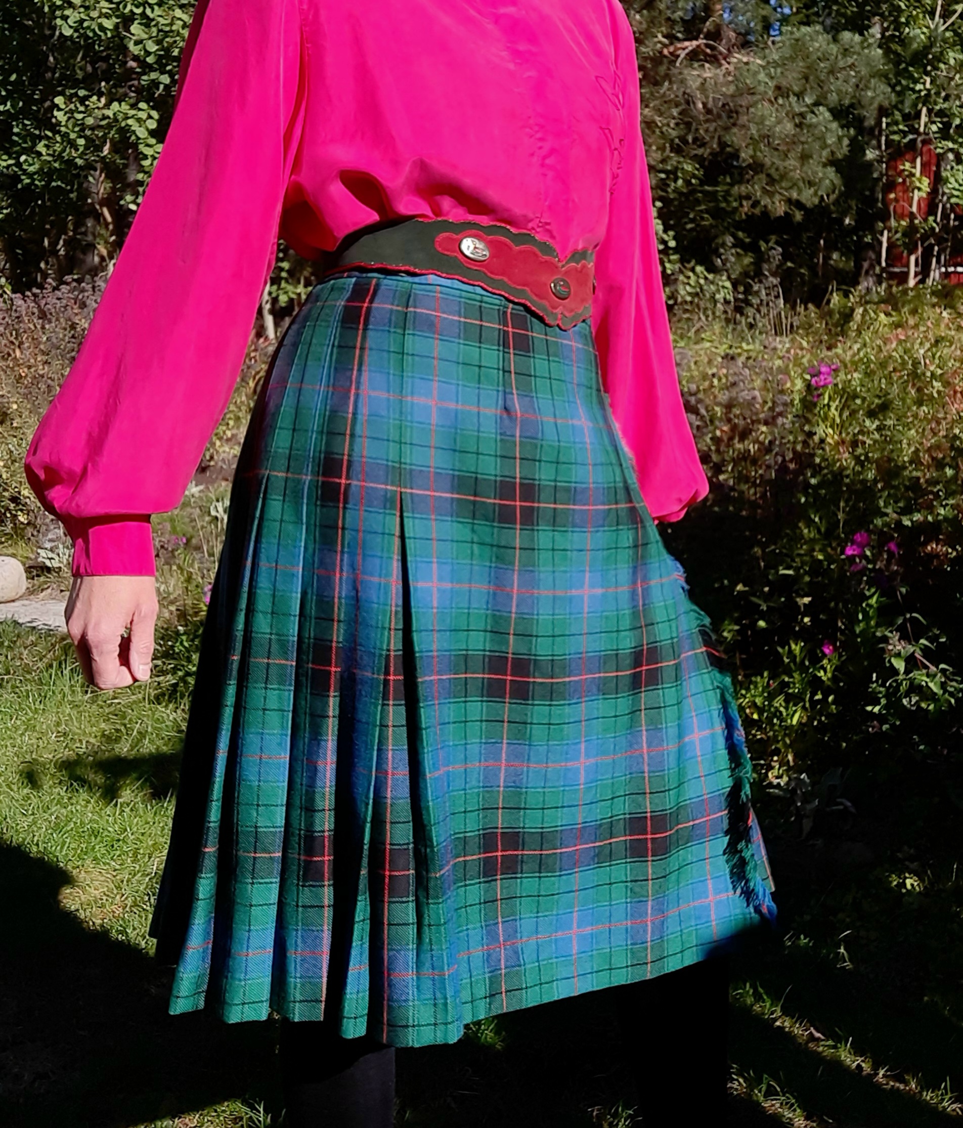 James Pringle weavers kilt rutig kjol med veck ca storlek M-L, Vintage - 6