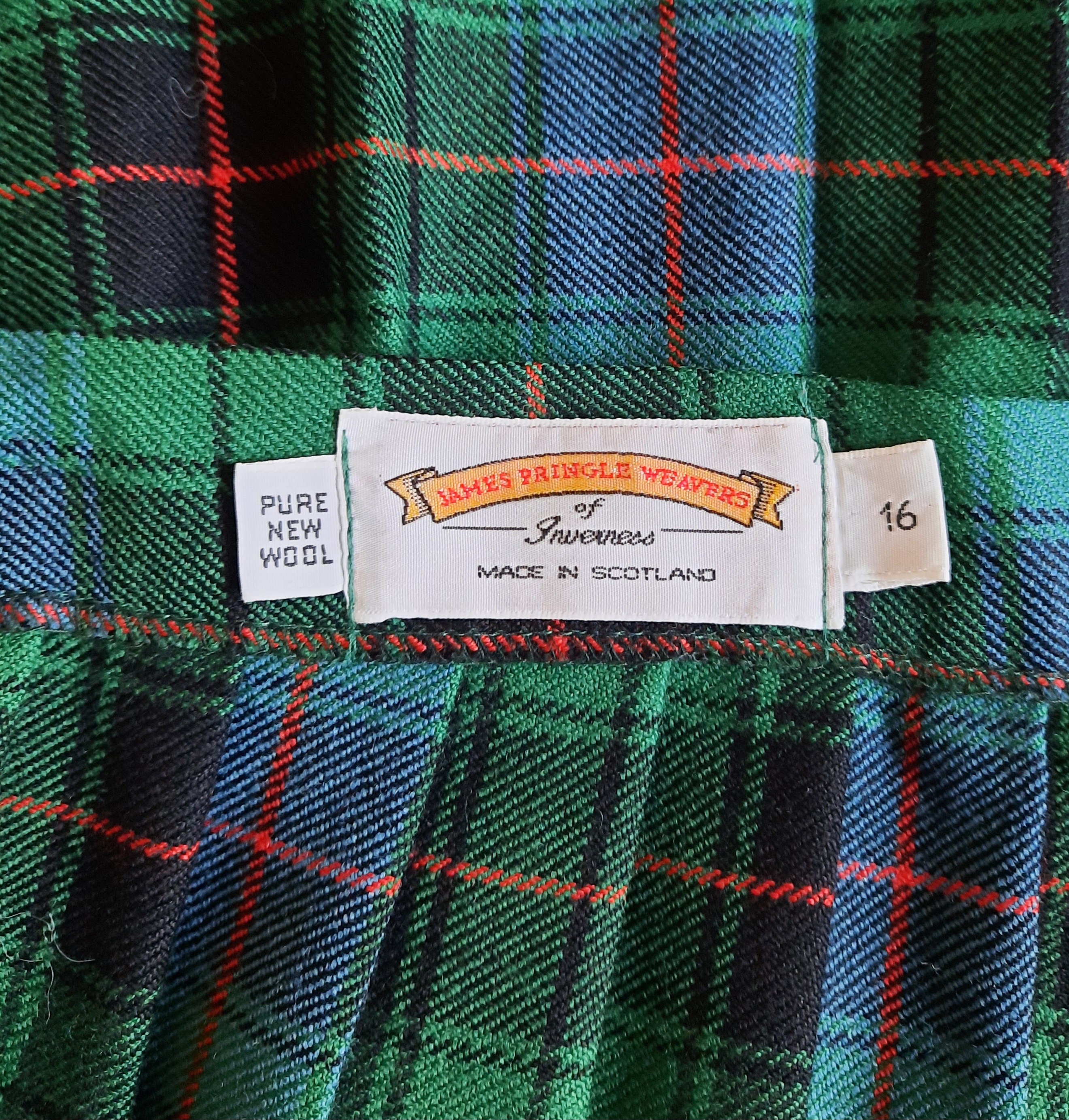 James Pringle weavers kilt rutig kjol med veck ca storlek M-L, Vintage - 2