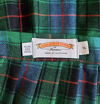 James Pringle weavers kilt rutig kjol med veck ca storlek M-L, Vintage