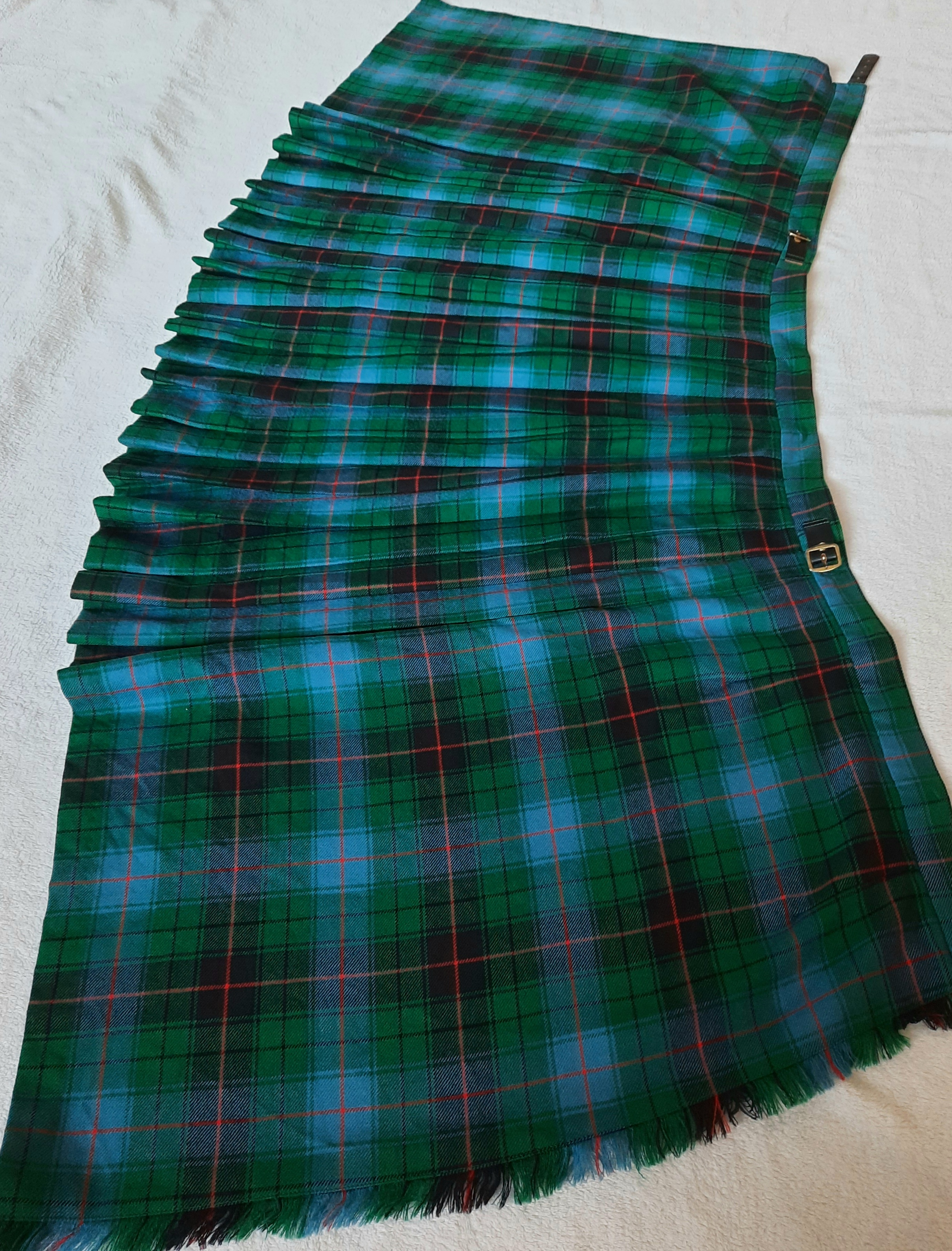 James Pringle weavers kilt rutig kjol med veck ca storlek M-L, Vintage - 7