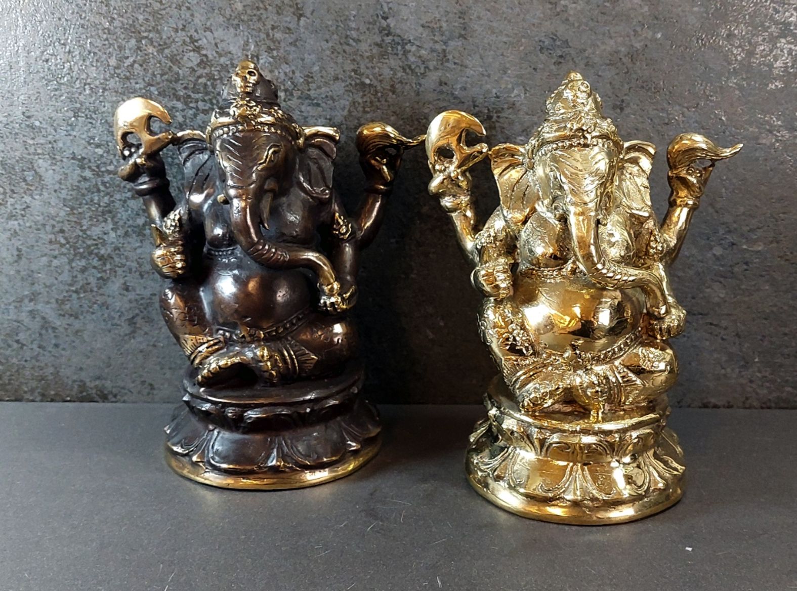 Ganesha  i Putsad Mässing   - 17cm
