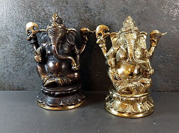 Ganesha  i Putsad Mässing   - 17cm