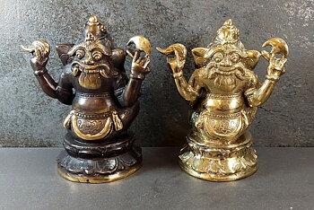 Ganesha  i Putsad Mässing   - 17cm