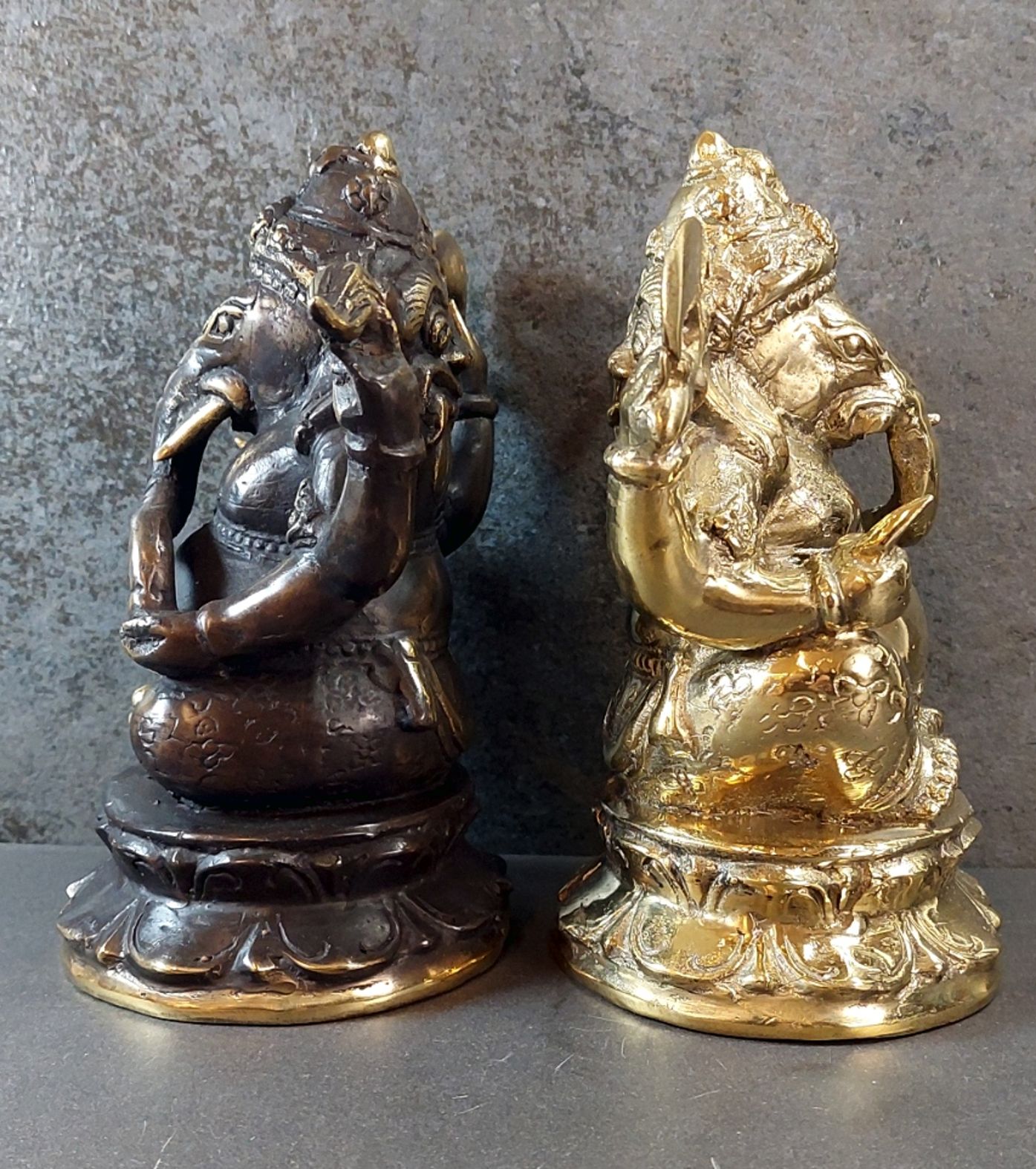 Ganesha  i Putsad Mässing   - 17cm - 3