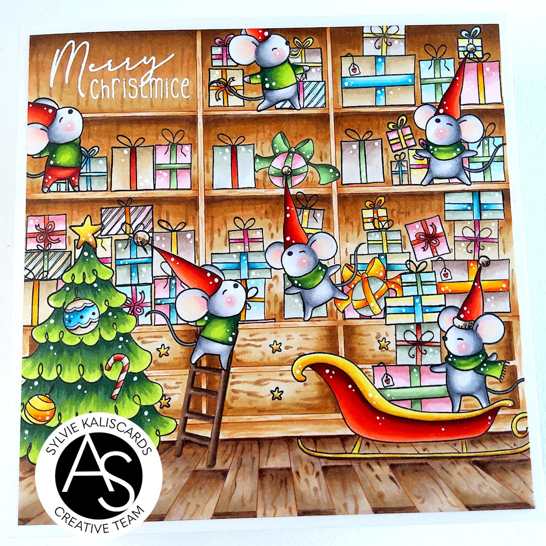 ALEX SYBERIA DESIGNS Merry Christmice Clear Stamp Set  - 3
