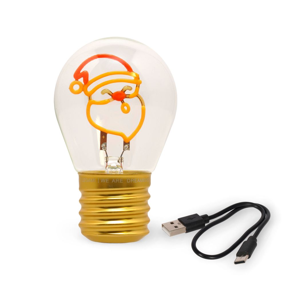 Bulb fiction, glödlampsformad bordslampa, Santa Claus - 5