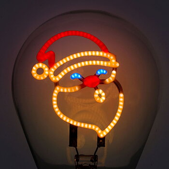 Bulb fiction, glödlampsformad bordslampa, Santa Claus