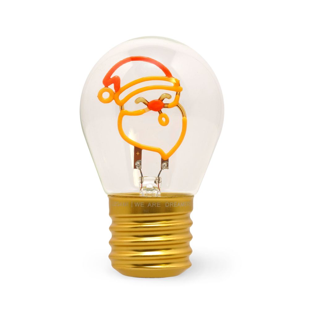 Bulb fiction, glödlampsformad bordslampa, Santa Claus