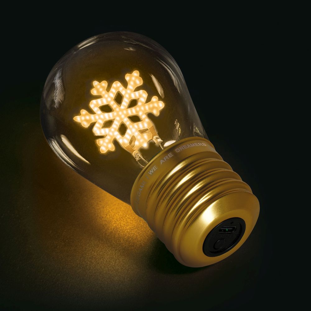 Bulb fiction, glödlampsformad bordslampa, Snowflakes - 6