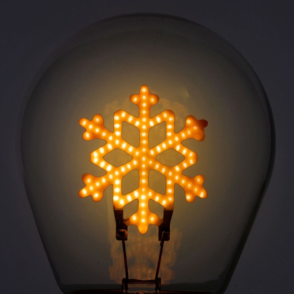 Bulb fiction, glödlampsformad bordslampa, Snowflakes - 2