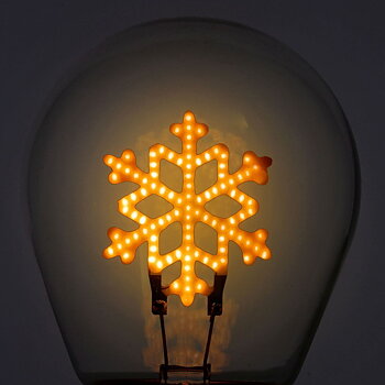 Bulb fiction, glödlampsformad bordslampa, Snowflakes