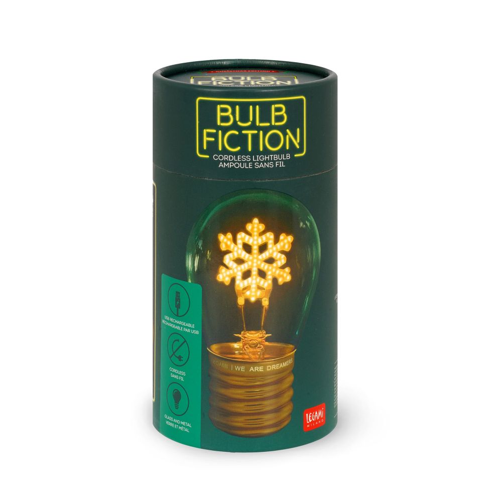 Bulb fiction, glödlampsformad bordslampa, Snowflakes - 3