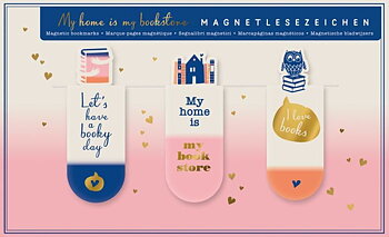 Libri_x : My Home is my Bookstore - Magnetbokmärken 3 st på kort