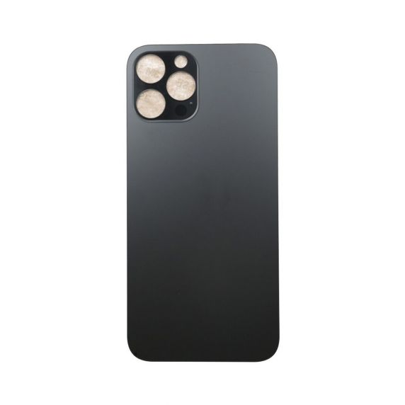 iPhone 12 Pro Max Baksida Glas med Självhäftande tejp - Svart
