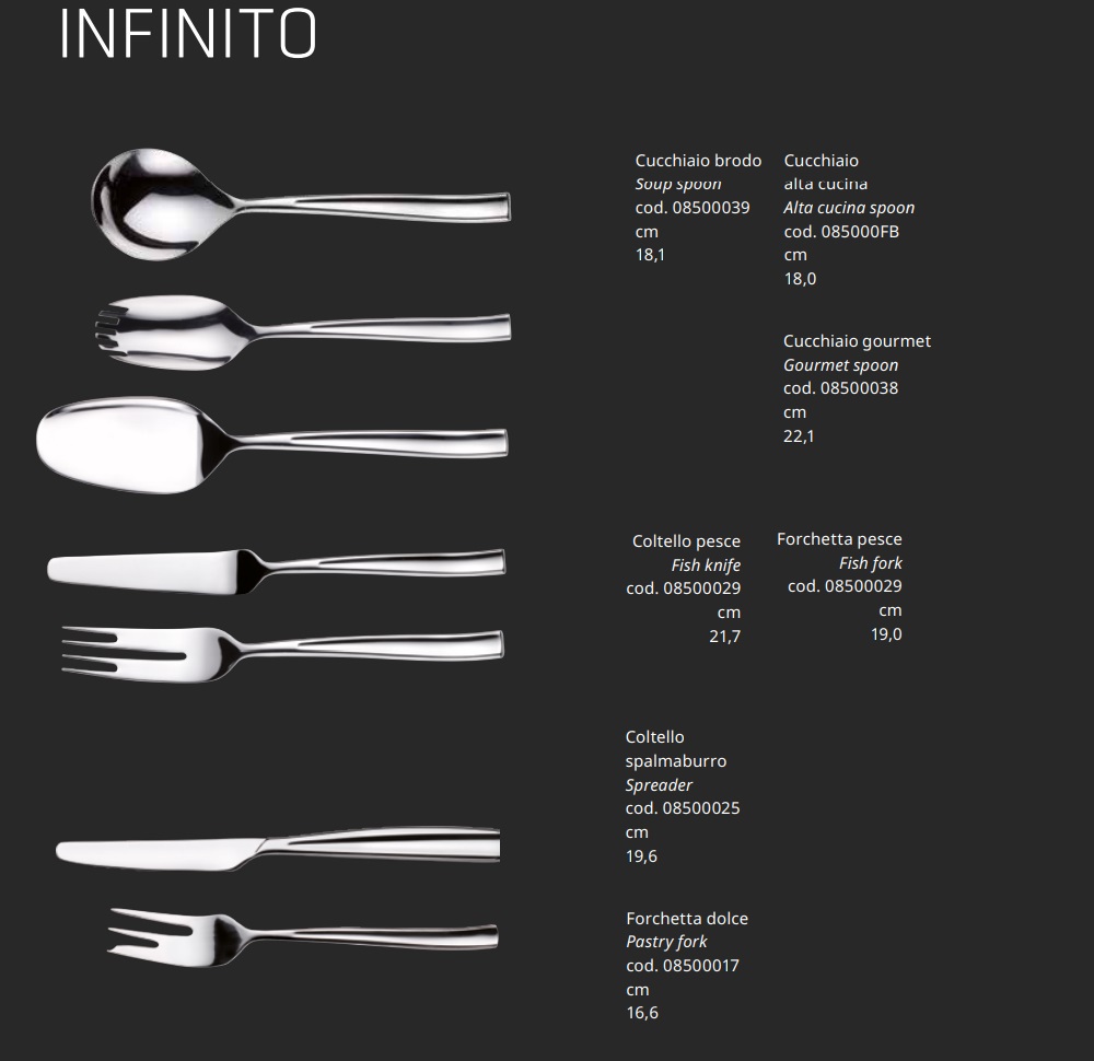  Bestick Infinito Rostfritt 18-0 Pinti Inox 0850- - 8