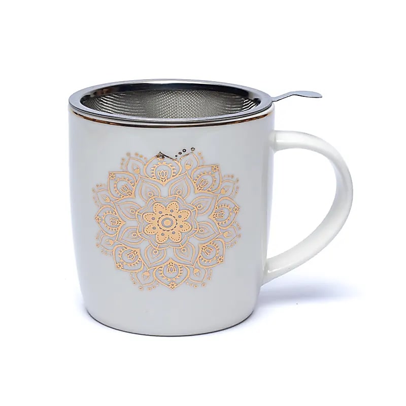 Teinfusionsenhet Mugg Mandala Vit 400 ml - 4
