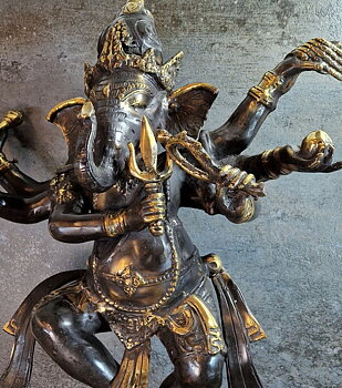 Ganesha  Staty i Mässing , 57cm