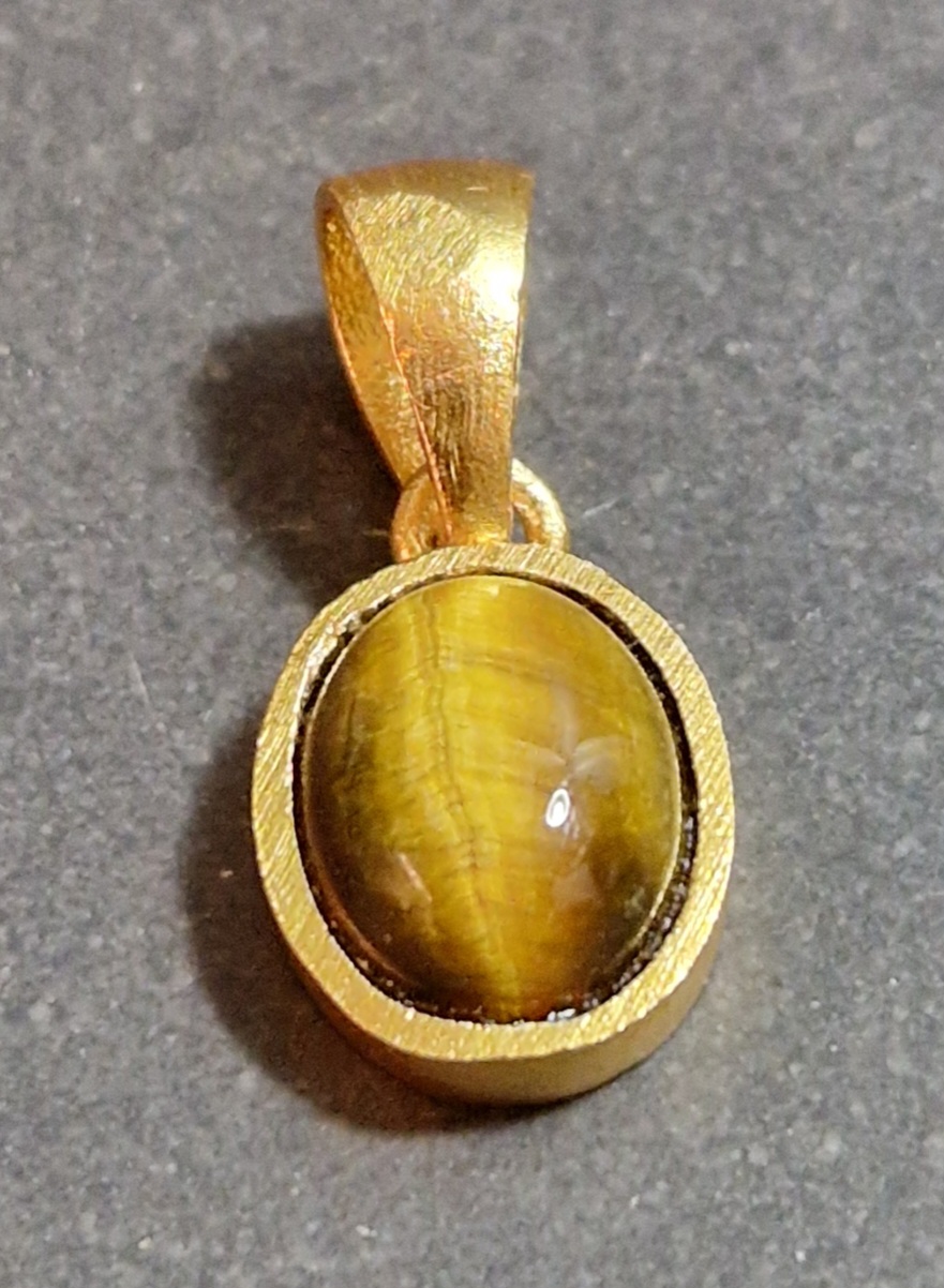Sten Hänge, Guld Vermeil - Oval - 9
