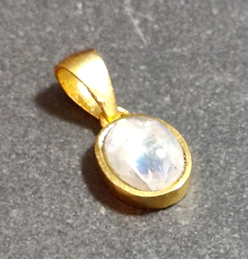 Sten Hänge, Guld Vermeil - Oval - 7