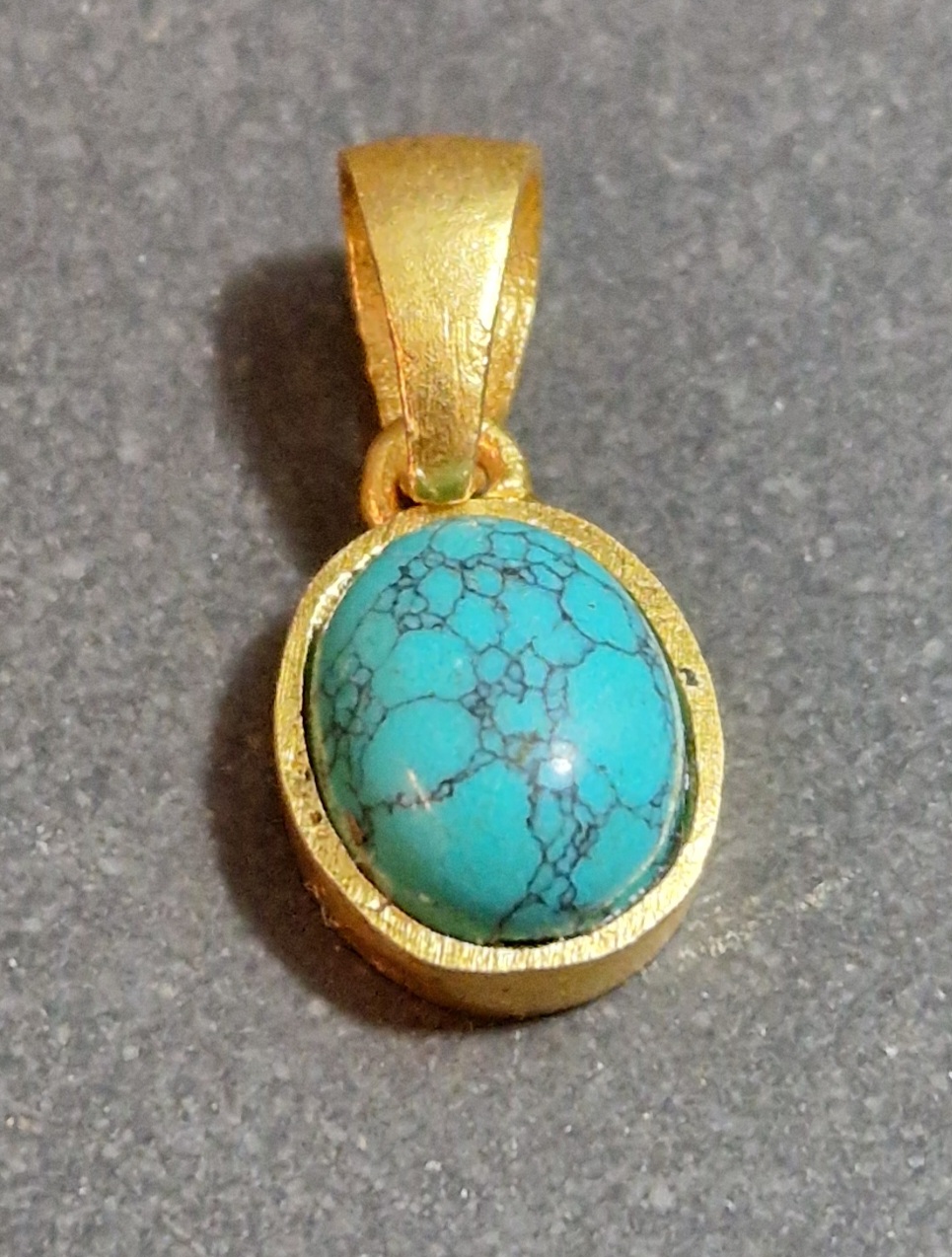 Sten Hänge, Guld Vermeil - Oval - 10