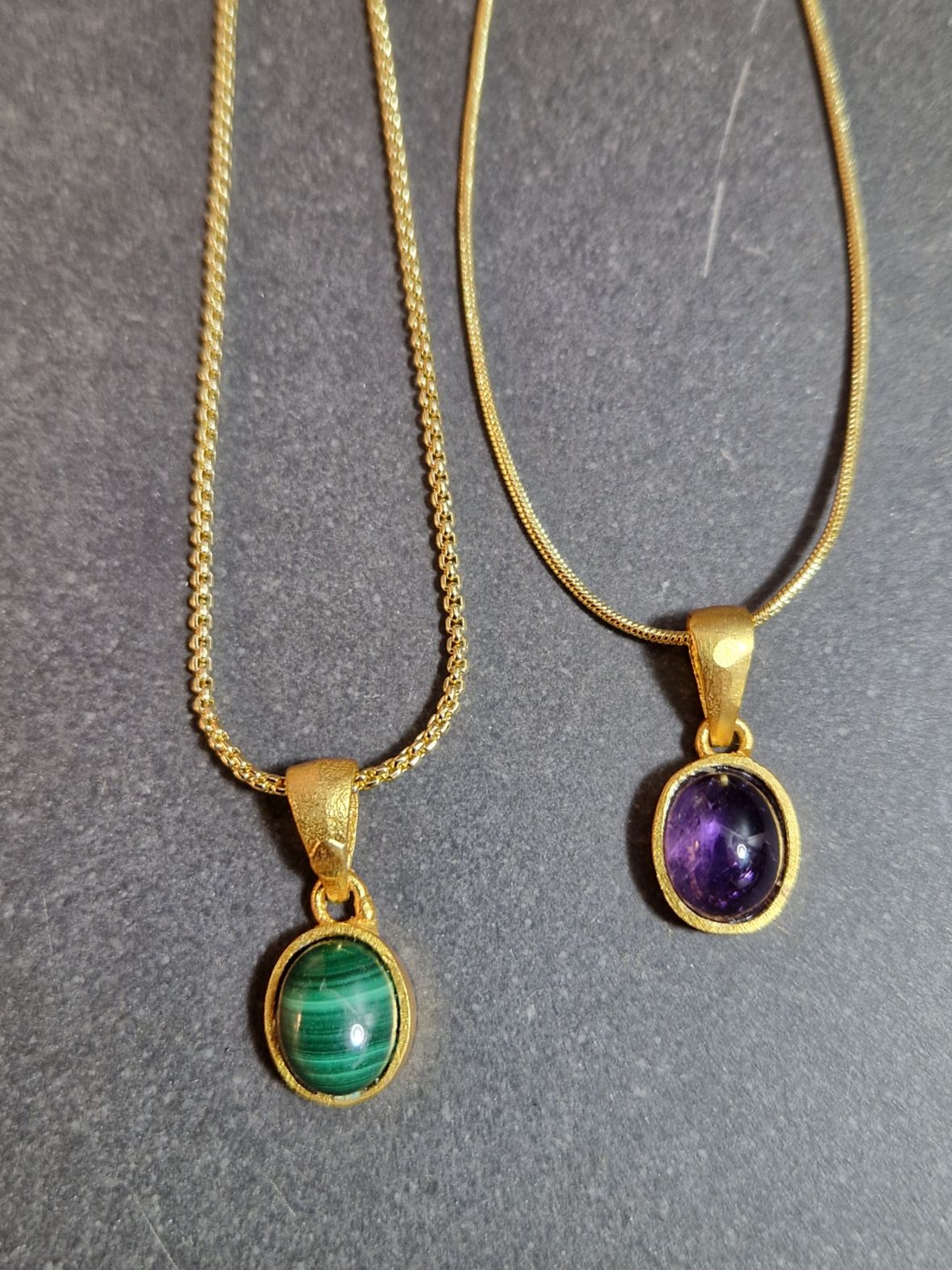 Sten Hänge, Guld Vermeil - Oval