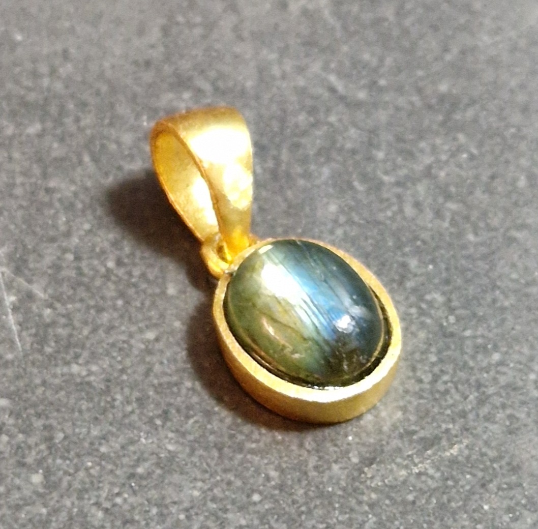 Sten Hänge, Guld Vermeil - Oval - 4
