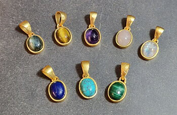 Sten Hänge, Guld Vermeil - Oval
