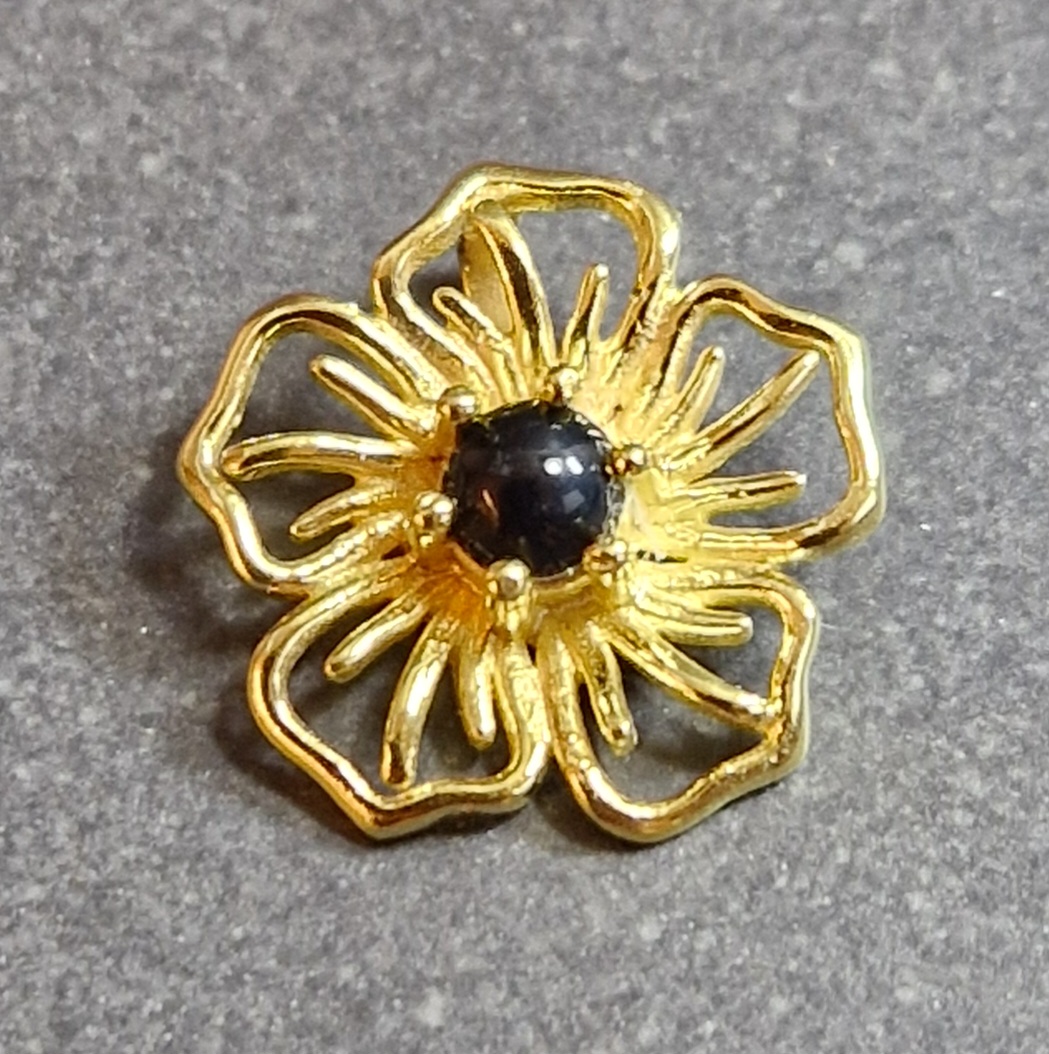 Blomma med sten - Hänge i Guld Vermeil  - 8