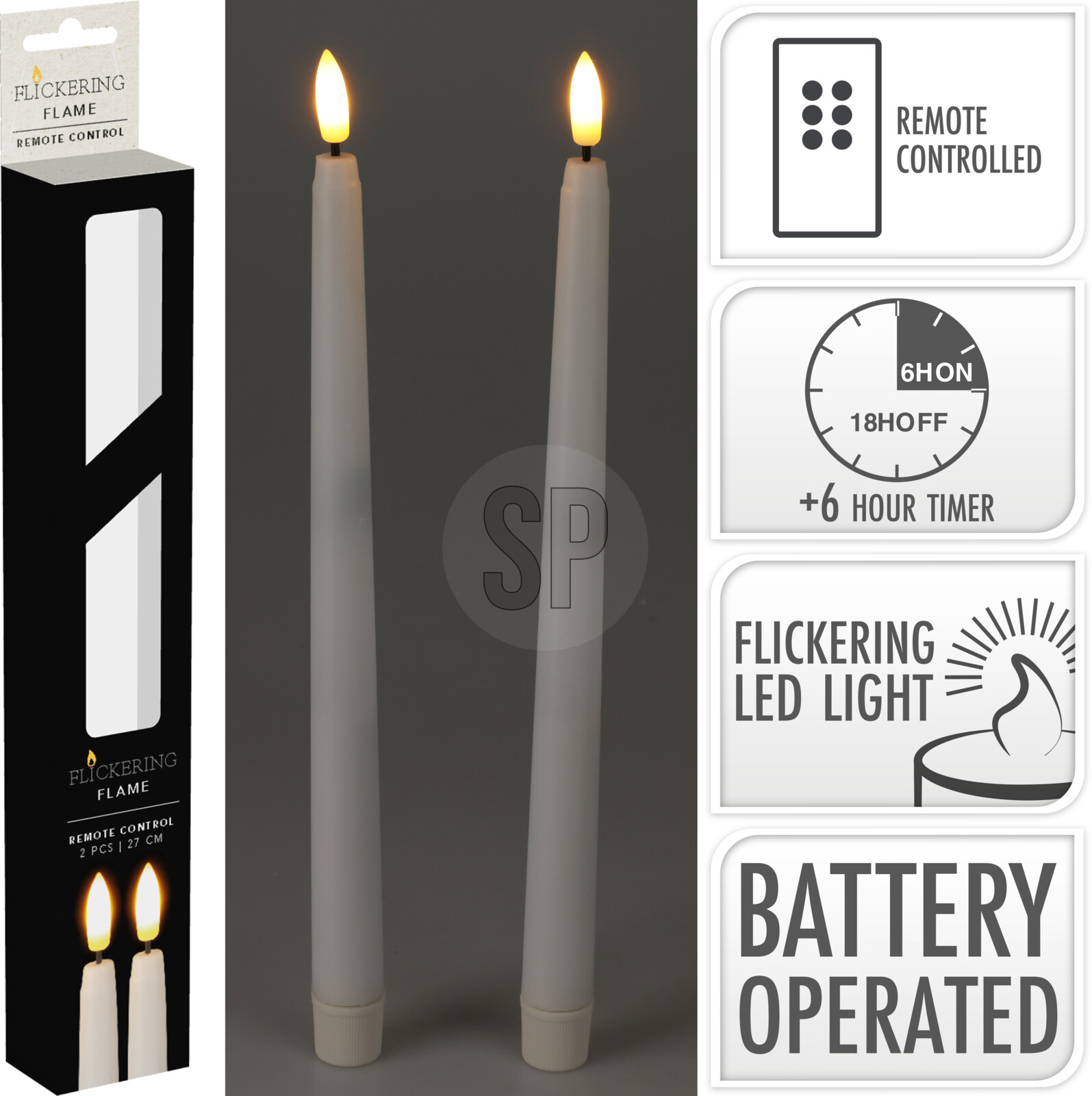 LED antikljus 27cm 2-pack - 2