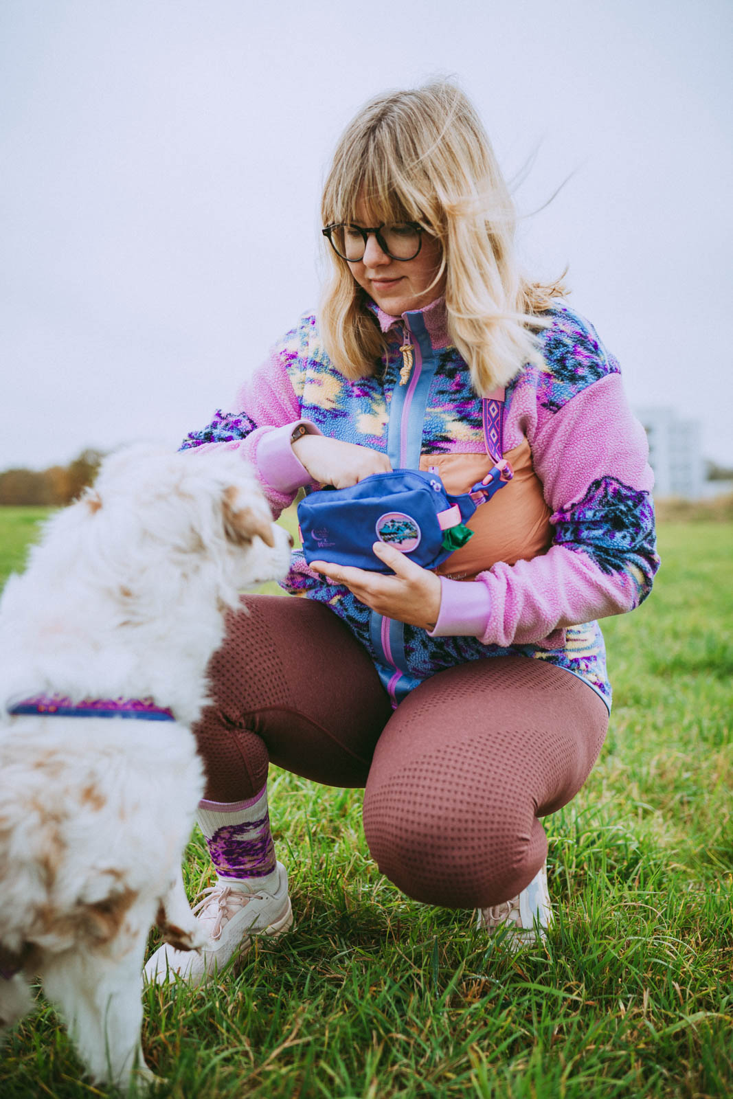 Non-Stop Dogwear Trail Quest Fanny Pack Rachel Pohl - Purple/Pink - Key Holder 