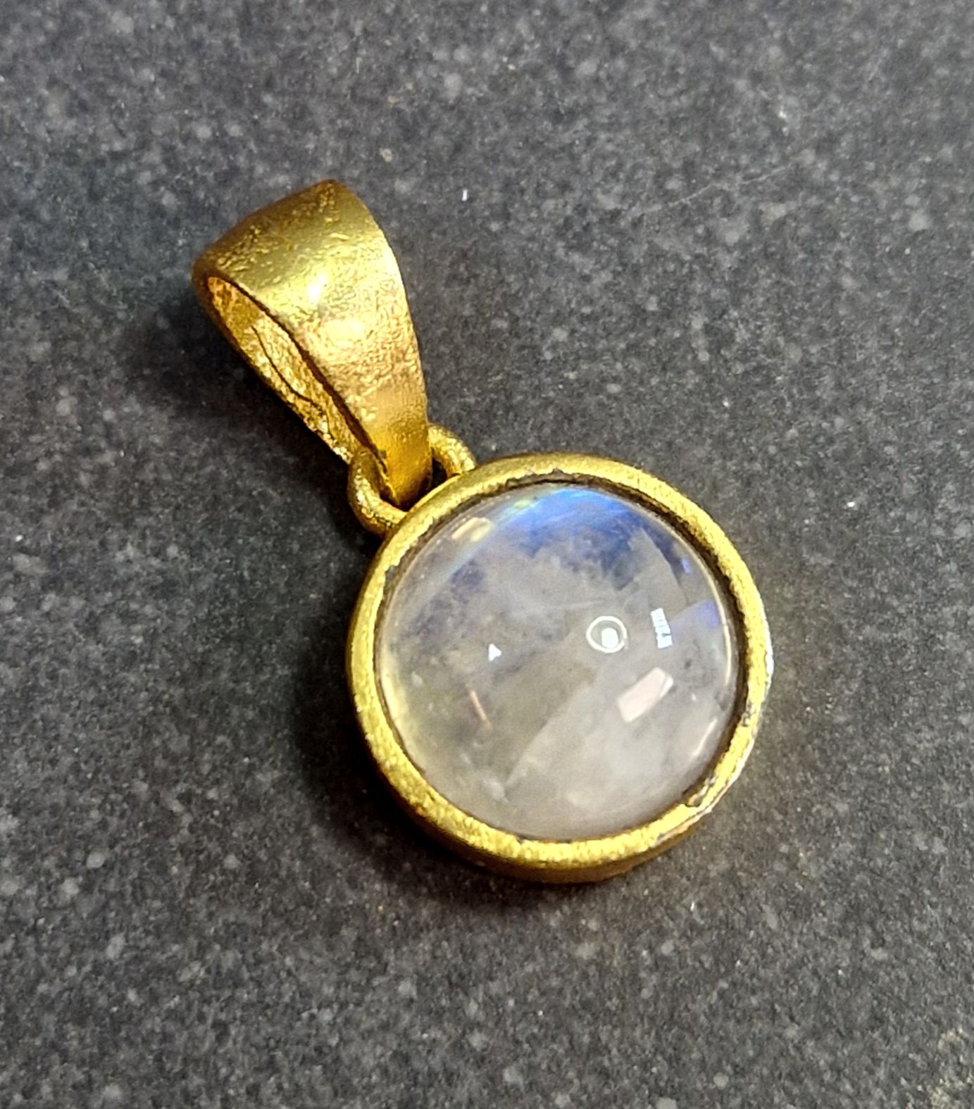 Sten Hänge, Guld Vermeil - Rund - 5