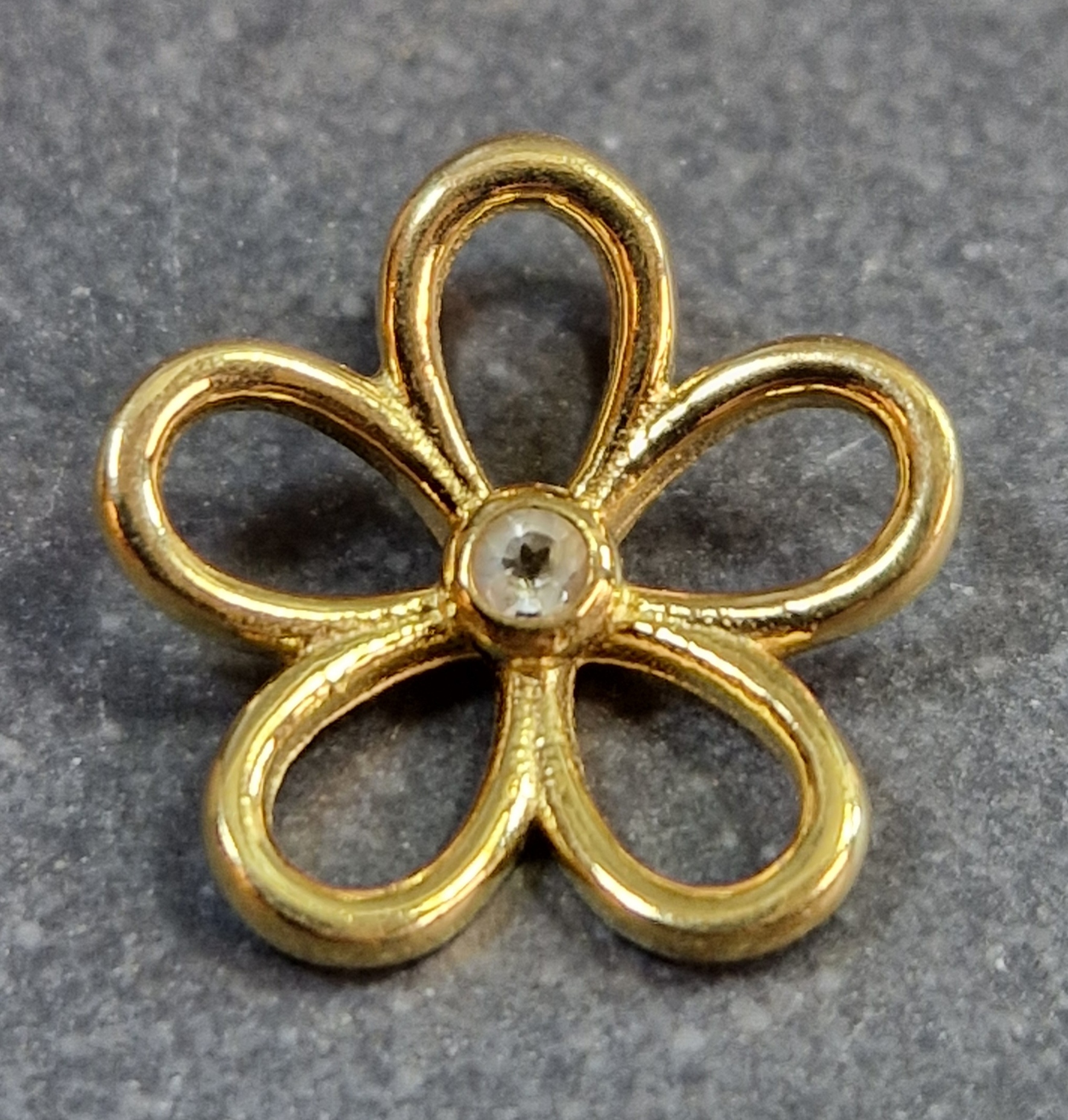 Blomma med sten - Hänge i Guld Vermeil  - 10