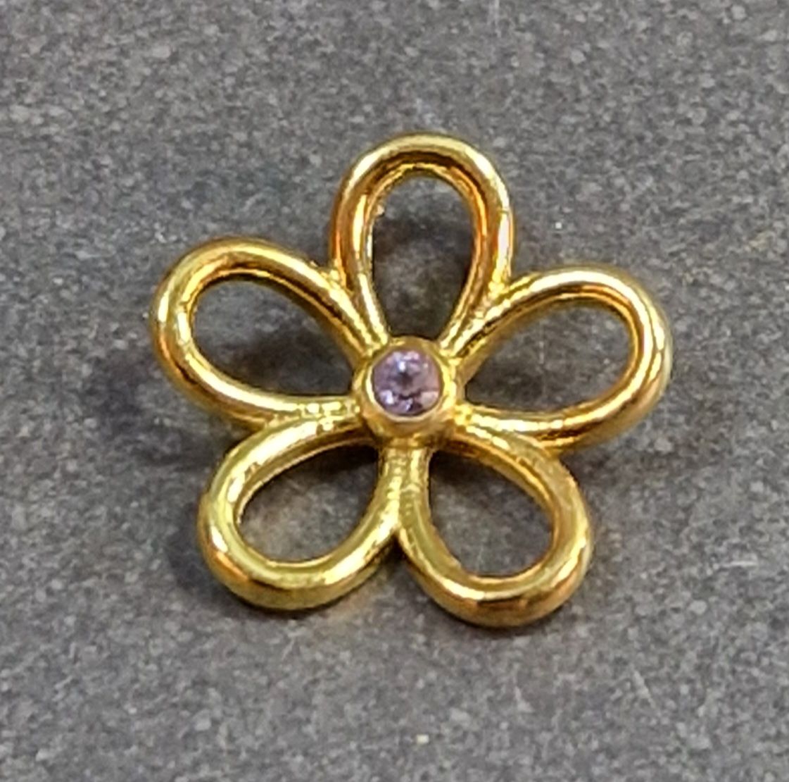 Blomma med sten - Hänge i Guld Vermeil  - 8