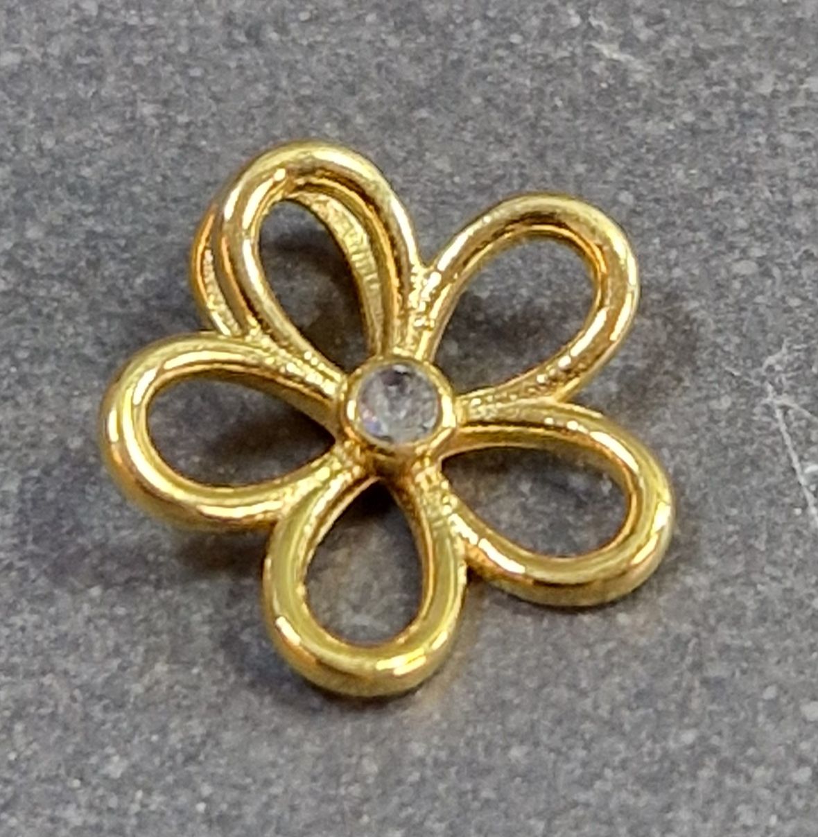 Blomma med sten - Hänge i Guld Vermeil  - 4