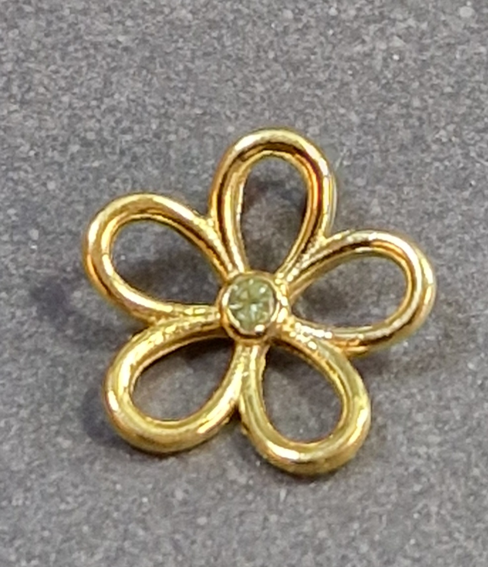 Blomma med sten - Hänge i Guld Vermeil  - 5