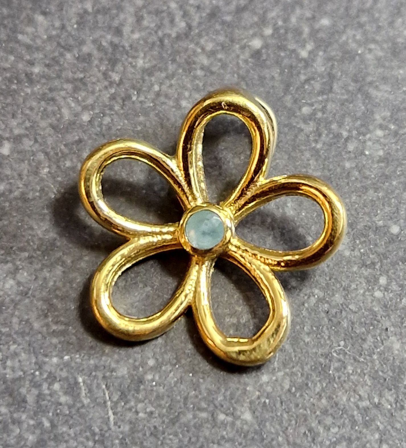 Blomma med sten - Hänge i Guld Vermeil  - 13