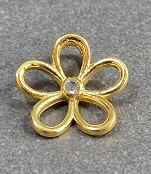 Blomma med sten - Hänge i Guld Vermeil 