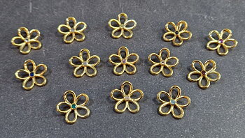 Blomma med sten - Hänge i Guld Vermeil 