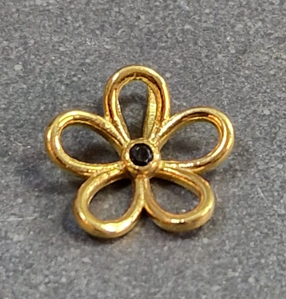 Blomma med sten - Hänge i Guld Vermeil  - 7