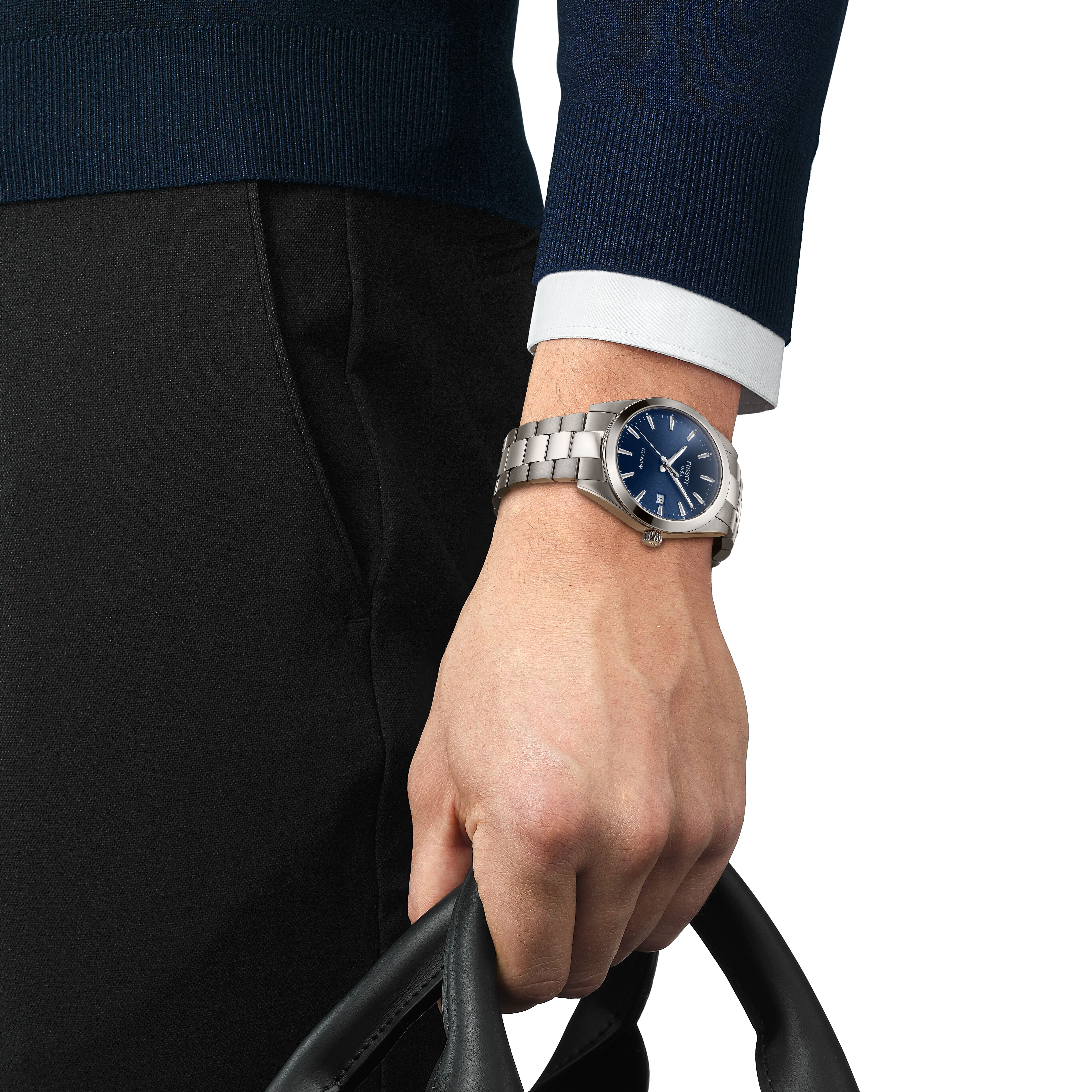 T127.410.44.041.00 Tissot Gentleman Titan blå  pose