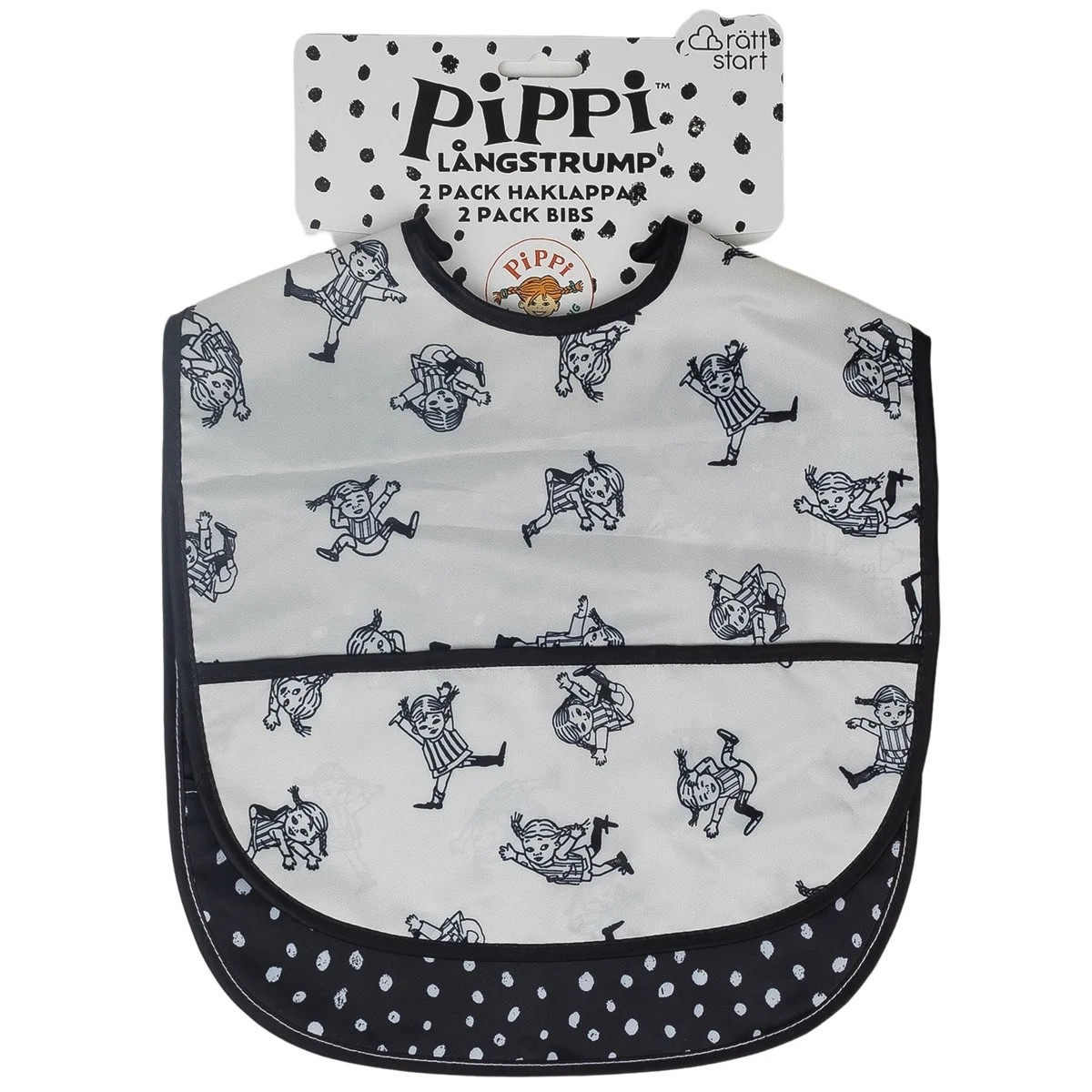 Rätt Start Haklapp 2-Pack - Pippi Långstrump