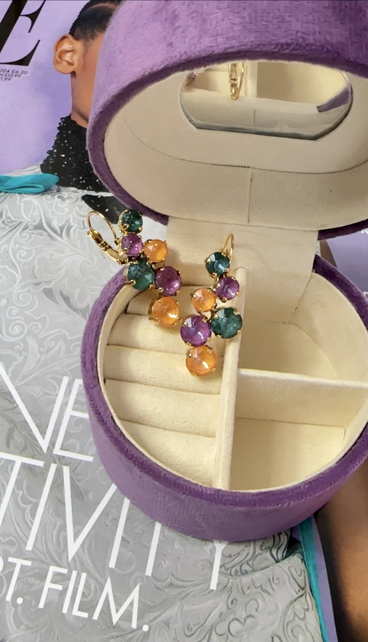 Örhänge Vera Mango/Orchid/Pine Gold