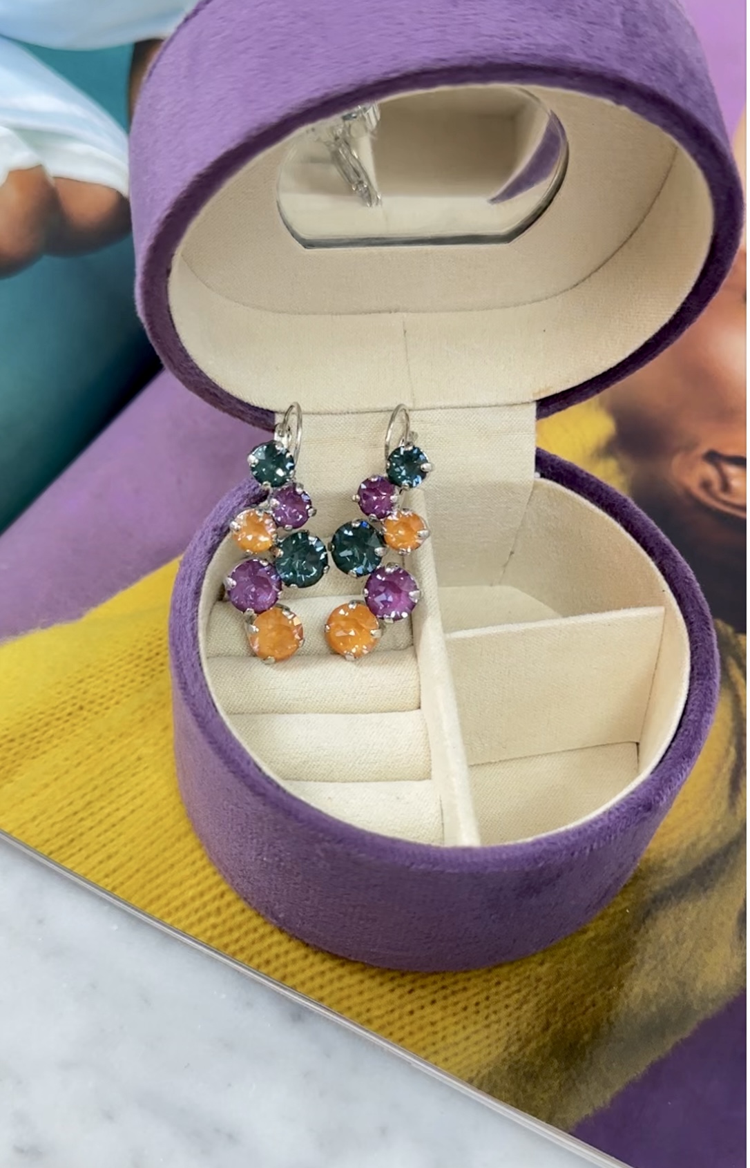 Örhänge Vera Mango/Orchid/Pine Silver