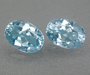 Topacio azul cielo suelto natural de talla ovalada calibrada de 7x5 mm a juego de 1,95 ct - 3