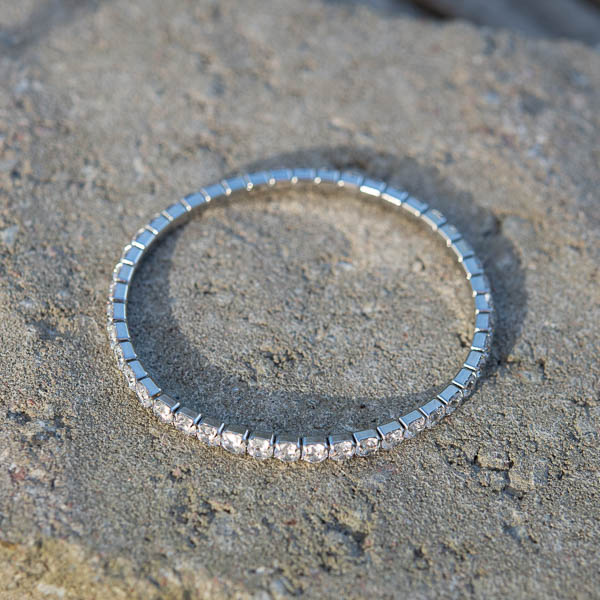 By Jolima - Celine Elastic Tennisbracelet  Clear Silver - 2