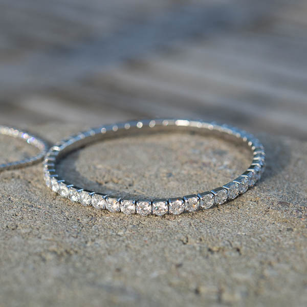 By Jolima - Celine Elastic Tennisbracelet  Clear Silver